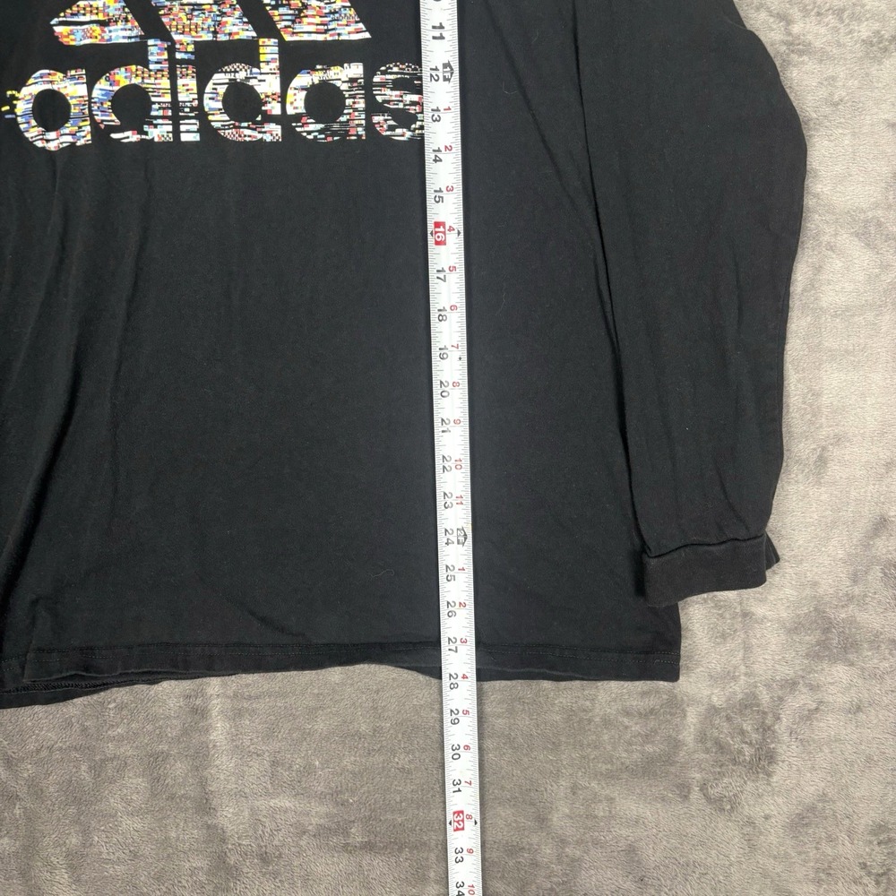 Adidas Logo Tee Mens Badge Of Sport Long Sleeve 100% Cotton Amplifier Size XL/TG - Picture 5 of 6